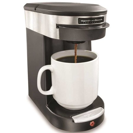 HAMILTON BEACH Single Cup Hospitality Coffeemaker with 3-Minute Brew Time in Stainless steel/black HDC200S